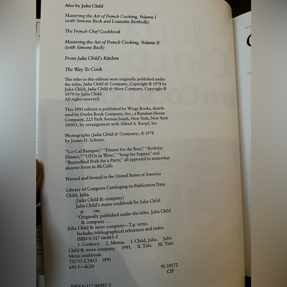 Julia Child Menu Cookbook - Picture 5 of 6